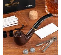 Joyoldelf Ebony Smoking Pipe Set - Handmade Wooden Tobacco Pipe