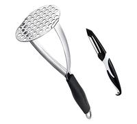Joyoldelf Heavy Duty Stainless Steel Potato Masher with Potato Peelers, Masher Kitchen Tool & Food Masher/Potato Smasher with Silicone Handle, Perfect for Bean, Vegetable, Fruits, Avocado, Meat