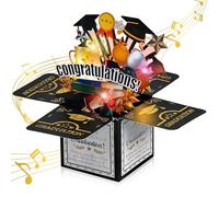 Joyoldelf Musical 3D Pop-Up Graduation Card with Light & Sound - Unique Keepsake for Him Her, Teacher, Classmate - PhD, Master, Bachelor, Leaving Uni Gift