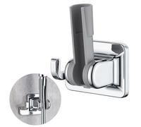 Joyoldelf Shower Head Holder with Suction Cup | 10kg Load Capacity, Suction Hooks for Bathroom | Removable and Rust-Resistant Shower Holder Bracket with Storage Hook