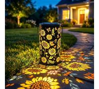 Joyoldelf Sunflower Solar Lantern, Hanging Colourful LED Garden Lights, Waterproof Outdoor Lantern with Sunflower Pattern, Decorative Solar Lights for Patio Yard, Gifts for Mum Garden Lovers