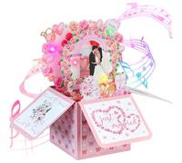 Joyoldelf Wedding Card for Bride and Groom - Wedding Cards with Music & Lights, Congratulations Card, Wedding Gifts for Couple, Personalised Wedding Card for Wedding Day, Engagement & Anniversary