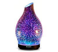 JOYOLO 120ML Essential Oil Diffuser, Glass Electric Diffuser Ultrasonic Oil Diffusers (Multi-color With 7 Led Options)
