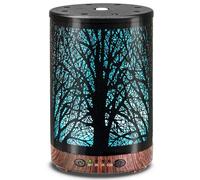 JOYOLO Essential Oil Diffuser, 120ml Aromatherapy Metal Diffuser, Cold Mist Humidifier with Auto Shut-Off, 7 Color Lights for Home, Office, Spa (Tree)