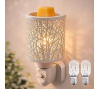 JOYOLO Plug In Wax Melt Burners Electric Oil Burner Wall, Wax Warmer With Spare Bulb for Bathroom Home Office, Night Light Scentsy Gift & Decor (Tree-white)
