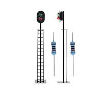 JoyousMall 00 Model Railway Red Green 2 Aspect Light Signal 3 12 VOLT DC OO GAUGE For Pre Wired Two Sand Table Model Materials Traffic Light Train Model Signal Light