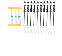 JoyousMall 10-Pack 8.5cm Steel Model Railroad Lamp Posts with Warm White LEDs, 3V AC/DC Compatible, for 1:87 Scale Layouts, Includes Resistors for 9-18V Use