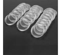 JoyousMall 100 Pcs 35mm Clear Round Plastic Coin Holder Capsules, Reusable PS Storage Cases with for crescent Opening for Secure Collection Protection