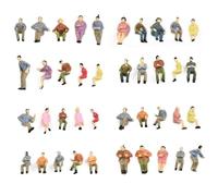 JoyousMall 100 Pcs HO Scale 1:87 Painted Sitting Figures for Model Train Layouts, ABS Passenger People for Railway Station Platform and Street Scene Dioramas