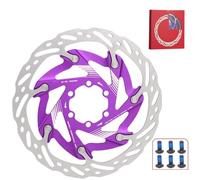 JoyousMall 160Mm Bike Disc Brake For Rotors, Aluminium Alloy Carbon Steel Bicycle Disc Brake Rotors With 6 Bolts Brake Parts For Outdoor Sports (Purple)