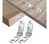 JoyousMall 2 Pack 180 Degree Foldable Hinges, 76x15x2mm Screw-On Flap Hinges for Sewing Machine Cabinet, Folding Table, Desk, Drawer, Silent Iron Hinge Silver