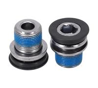 JoyousMall 2 Pack Crank Arm Bolts M15x15mm for ISIS Axle & for bosch eBike ES25 Spline, Steel Electro Silvered Screws with Plastic Seal, Black