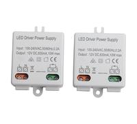 JoyousMall 2 Pack LED Driver 12V 10W Power Supply, AC 100-240V to DC Constant Voltage Transformer for LED Light Strips, Cabinet Lights, Non-Dimmable, White