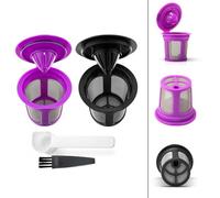 JoyousMall 2 Pack Reusable Coffee Filters for 2.0 & 1.0, Stainless Steel Mesh Refillable for pods with Spoon and Brush, Compatible with K200 K300 K400 K500 Series Brewers