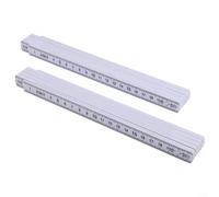 JoyousMall 2 Pieces 200cm Foldable Ruler Multi Angle Locking Hinge ABS Plastic Measuring Double Sided Print for Joiners Tiling Work
