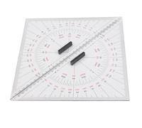 JoyousMall 2 Pieces Marine Chart Plotting Triangle Ruler 300mm, Transparent Acrylic Protractor Set Square for Navigation, Boat, Yacht & Ship Distance Measuring Tool