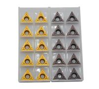 JoyousMall 20pcs TCMT16T304 & TCMT32.51 Carbide Turning Inserts, Gold/Purple Triangle Tips for Steel Stainless Roughing Finishing, 16x5x4mm