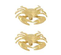 JoyousMall 2Pcs Crab Brass Door Handle, Vintage Brass Door Handle Animal Crab Cabinet Drawer Pulls Decorative Hardware (A)