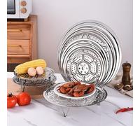 JoyousMall 304 Stainless Steel Steamer Tray Round Steaming Rack with Even Holes for Pressure Cooker Stockpot Pan Kitchen Cooking 15-39cm