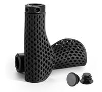 JoyousMall 3D Printed for honeycomb Bike Handle Grips 130mm, Lightweight Shock Absorbing MTB Bar Ends with for tpu Cushion, Sweat-Proof Ergonomic Design for Mountain Bicycles, Black