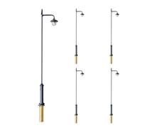 JoyousMall 5 Pack HO Scale Model Railroad Antique Street Lights, 9cm LED Lamppost Path Lamps with Resistors for 12V/16V DC Layouts, Pre-Wired