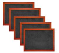 JoyousMall 5 Pack Non-Stick Silicone Baking Mats, Reusable Oven Liner Sheets with Fiberglass Mesh, Heat Resistant Cookie Pastry Mat for Baking, 40x30cm Black and Red