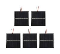 JoyousMall 5PCS 0.45W 3V Polysilicon Solar Panel, 54x54mm Epoxy Photovoltaic Module with Wire for RV Camping Hiking Outdoor Battery Charging DIY Projects