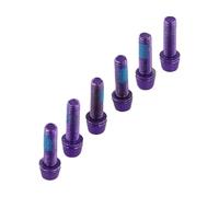 JoyousMall 6 Pcs Titanium-Plated Stainless Steel Stem Screws M5x18mm, Colorful Bolt Set for Mountain and Road Bike Handlebar Replacement, Red