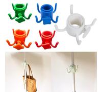 JoyousMall Adjustable Beach Umbrella Hanging Hook with 4 Prongs, Portable Plastic Holder for Sand Poles, Secure Storage for Towels Bags and Gear, Install Accessory for Camping Outdoor