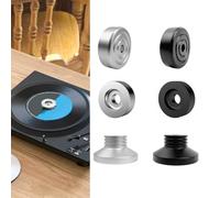 JoyousMall Aluminum 45 RPM Vinyl Record Adapter for Turntables, Fit Spindle Reducer for 7 Inch Singles, Anti-Vibration Center Insert for LP Player (Black)