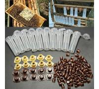 JoyousMall Bee Queen Rearing Kit with 100 Cell Cups, Plastic Grafting Cage Set for Beekeeping, No Larvae Touching Required, Includes Holders and Curler Cages