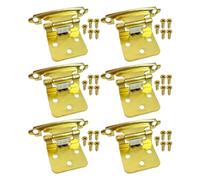 JoyousMall Brass Gold Black Self-Closing Cabinet Hinges, 38 Inset Face Frame, 1.5mm Thick Metal, Quiet Auto Close, Install No Mortising, 6 Pack
