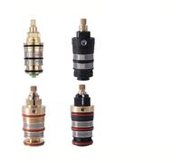 JoyousMall Brass Thermostatic Cartridge Replacement for Bath Mixer Shower Valve, 38°C Safety Stop, 20-48°C Temperature Control, Install Repair Kit
