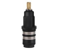 JoyousMall Brass Thermostatic Cartridge Shower Valve Replacement, 38°C Safety Stop, 20-48°C Temperature Control, Black Mixer Spool Repair Kit