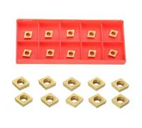 JoyousMall CNC Carbide Turning Inserts, CCMT060204 US735 Indexable Lathe Blades for Steel and Stainless Steel Machining, 10pcs