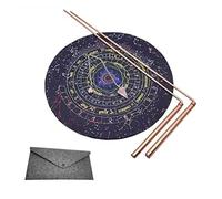 JoyousMall Copper Dowsing Rods Set with Pendulum & Fortune Teller Mat, 2pcs 99.9% Pure Copper Divination Tools for Water Finding, Gold Prospecting & Paranormal Investigation