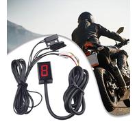 JoyousMall Digital Motorcycle Gear Indicator with Red LED Display, 6-Speed Shift Level Meter for Bikes with Electronic Speedometer and Tachometer