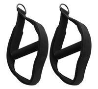 JoyousMall Double Loop Pilates Straps for Reformer, for polar Fleece Foot Exercise Bands with D-Rings & Cross Bar, for home gym Fitness Equipment, Black, 2 Pack