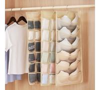 JoyousMall Double Sided Undergarment Organizer with 24 Pockets, Storage Solution for Wardrobes and Doors (Grey: 12+24 Grids)