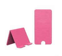 JoyousMall Flexible Silicone Phone Holder Foldable Multi Angle Stand for Desk Travel Compatible with for iphone for android Black(Peach red)