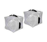 JoyousMall Folding Water Bag, 20L Portable Transparent PVC Outdoor Water Container, 2-Pack Leak Proof Camping Bucket with Tube and Valve