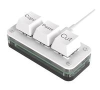 JoyousMall for mini 3-Key Programmable Keyboard with RGB Lighting, Hot-Swappable Mechanical Keypad for Custom Shortcuts, Copy/Paste, Gaming & Work, USB-C, White