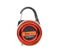 JoyousMall for mini Keychain Tape Measure 2M, Retractable Fiberglass Ruler with Carabiner Hook, Compact Plastic Casing for Camping Construction DIY, Red