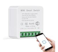 JoyousMall for smart WiFi Light Switch 2-Way 16A Timer No Hub Required, Compatible with for smart Life/Tuya App, AC/DC for mini Wall Switch for Home Automation, White