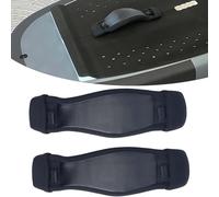 JoyousMall Kiteboard Foot Straps 28x8.5cm, Secure Grip PVC Surfboard Foot Loops for Kitesurfing Waveboarding Freeriding, Non-Slip Deck Bindings with Rounded Edges, Black