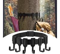 JoyousMall Outdoor Camping Tree Hooks 4/6 Hooks, Webbing and Equipment Hooks Hook on The Tree, Black Gear Hooks for Camping