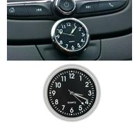 JoyousMall Quartz Analog Car Dashboard Clock, Metal Air Vent Mount Watch with Luminous Display, 4x4cm Black Decoration for Car Home Office