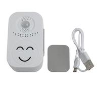 JoyousMall Recordable Welcome Doorbell with Motion Sensor, 120° Viewing Angle & Customizable Voice Greetings for Shop Office Entrance, Wired Plug-in White