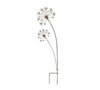 JoyousMall Rustic Dandelion Garden Stakes, Decorative Metal Yard Art with Pre-Rusted Finish for Flower Beds, Patios and Balconies, Outdoor Lawn Ornament 30-35cm