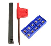 JoyousMall SCLCR0808H06 CNC Lathe External Turning Tool Holder 8x100mm with 10pcs CCMT060204 Carbide Inserts, Carbon Steel Shank for Metal Working